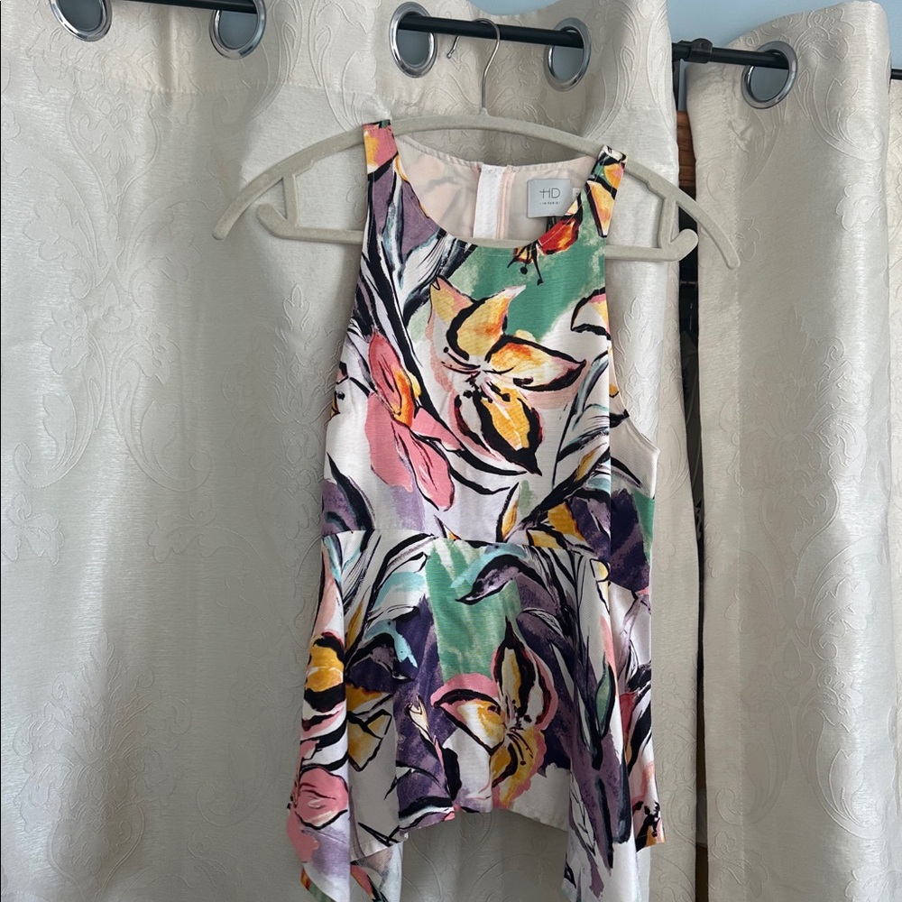 HD in Paris Floral Sleeveless Blouse - Pink, Yellow, Green